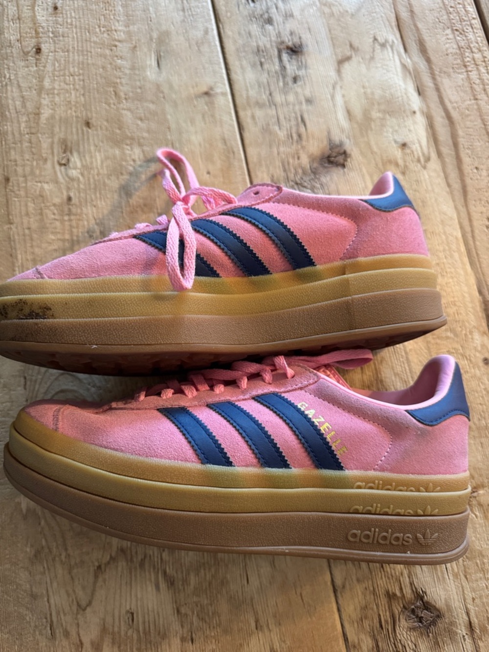 adidas Pink Suede Sneakers with Navy Three Stripes